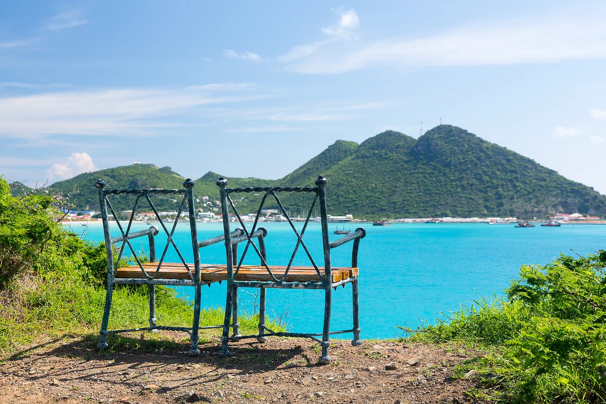 Point de vue sur Philipsburg à Saint-Martin, Caraïbes
