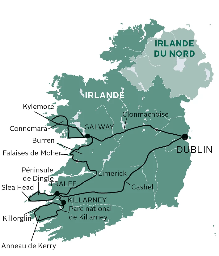 Carte L’Essentiel de l’Irlande en petit groupe