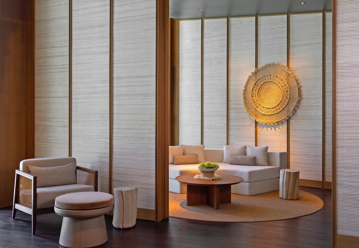 Salle d'attente, spa de l'hôtel, Ritz Carlton Maldives : Fari Islands