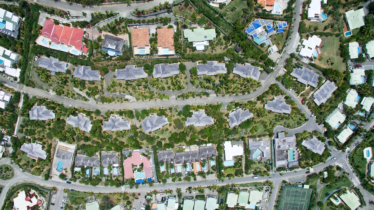 Vue aérienne du domaine, La Plantation, Saint-Martin