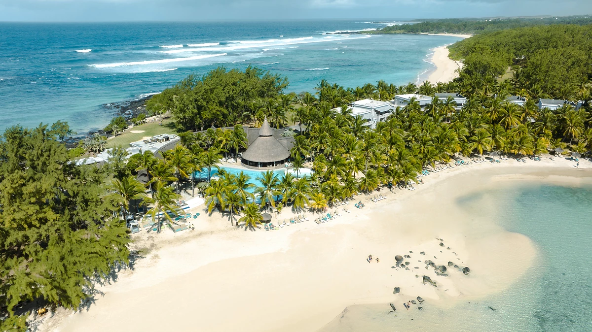 Vue aérienne du Shandrani Beachcomber Resort & Spa, Ile Maurice