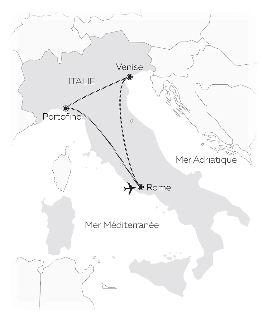 Carte Rome, Venise & Portofino en Dolce Vita Orient Express