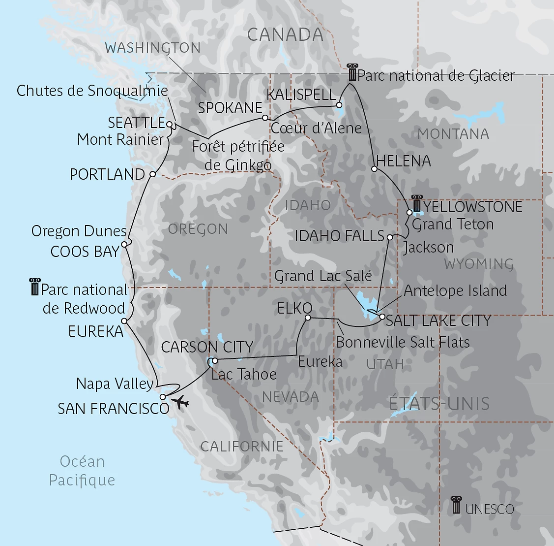 Carte Les terres sauvages en privé