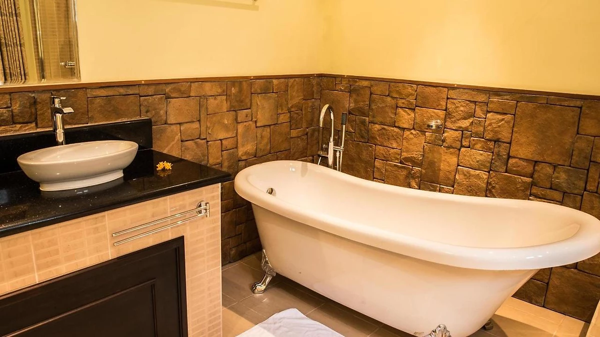 Salle de bain, Oasis Hotel, Praslin, Seychelles