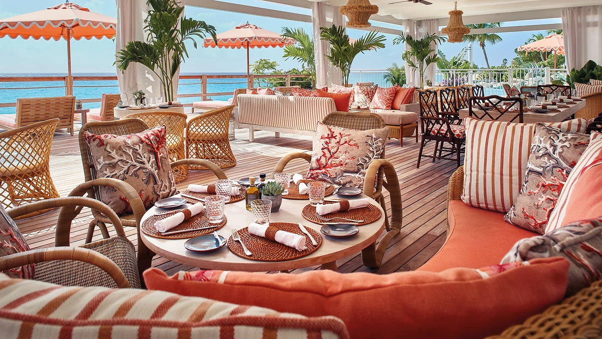 Terrasse du restaurant Laplaj, La Samanna, A Belmond Hotel, St Martin