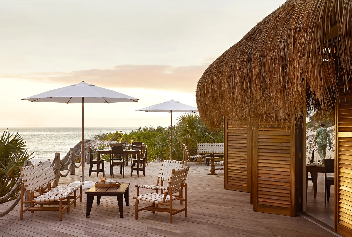 Vue depuis le restaurant Baracca, Kisawa Sanctuary, île de Benguerra