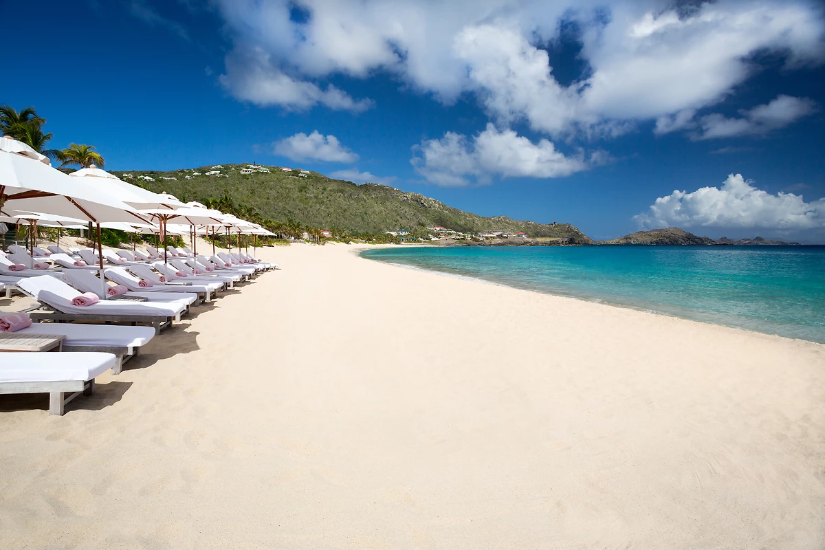 Plage de l'hôtel, hôtel Cheval Blanc St-Barth Isle de France