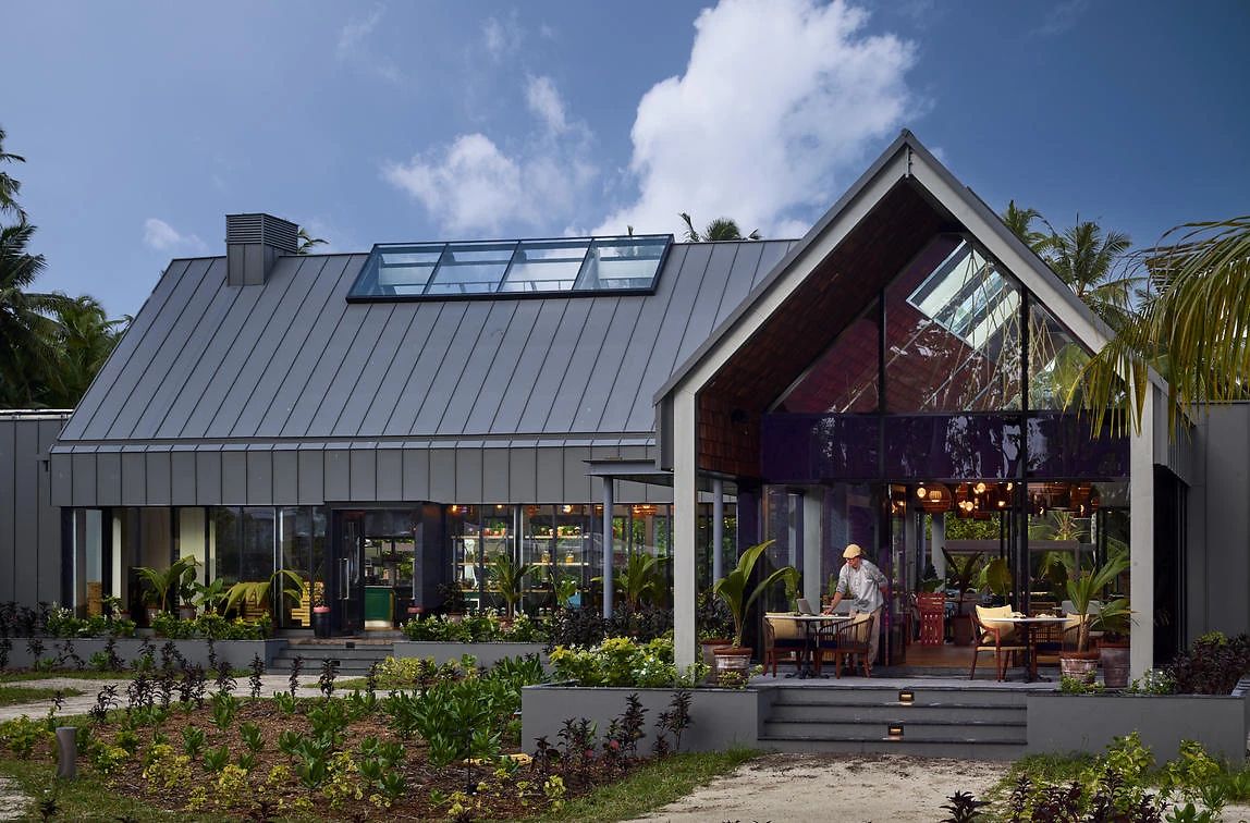 Vue extérieure du restaurant Le Moulin, Waldorf Astoria Seychelles Platte Island