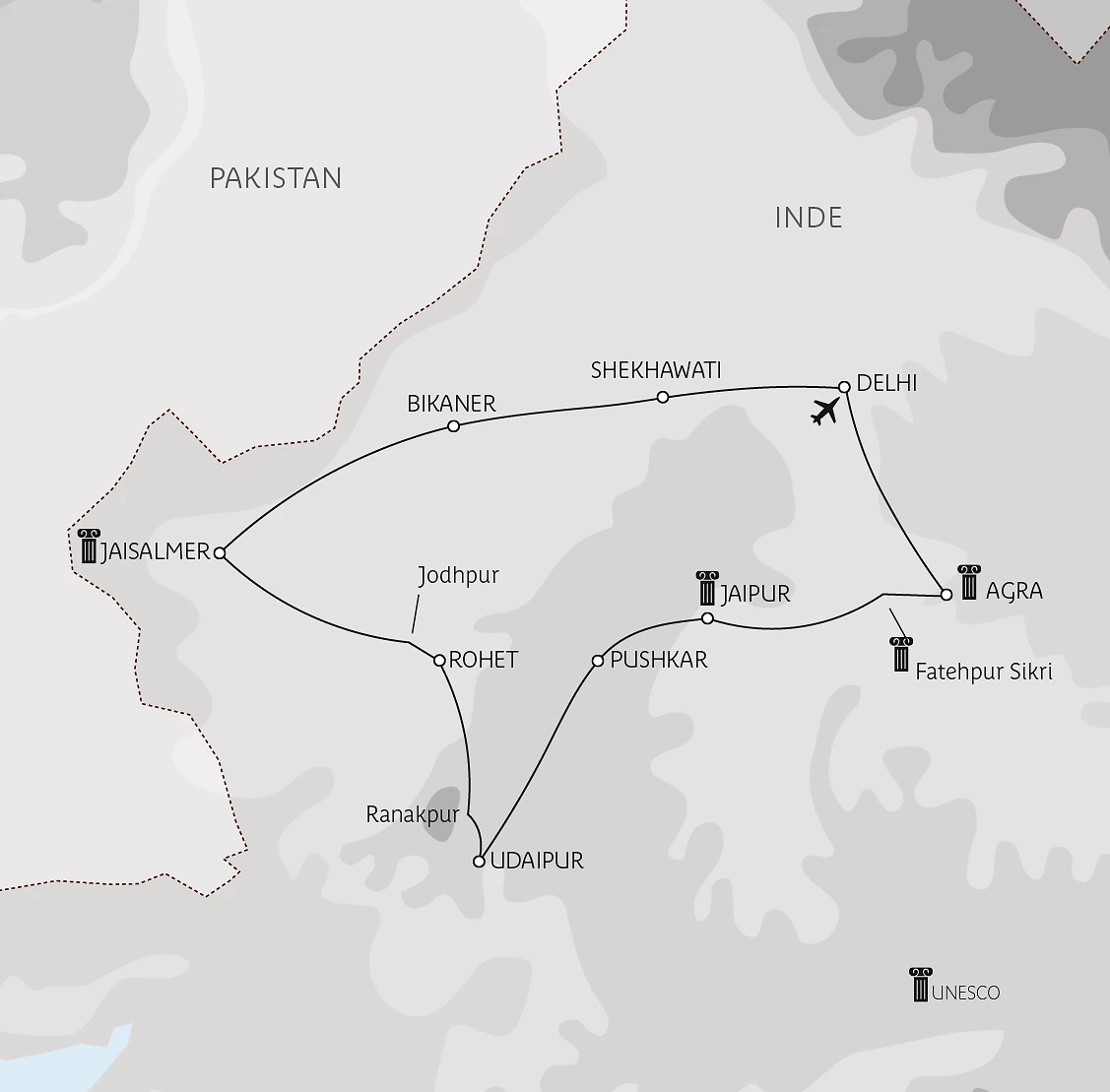 Carte Palais du Rajasthan en privé