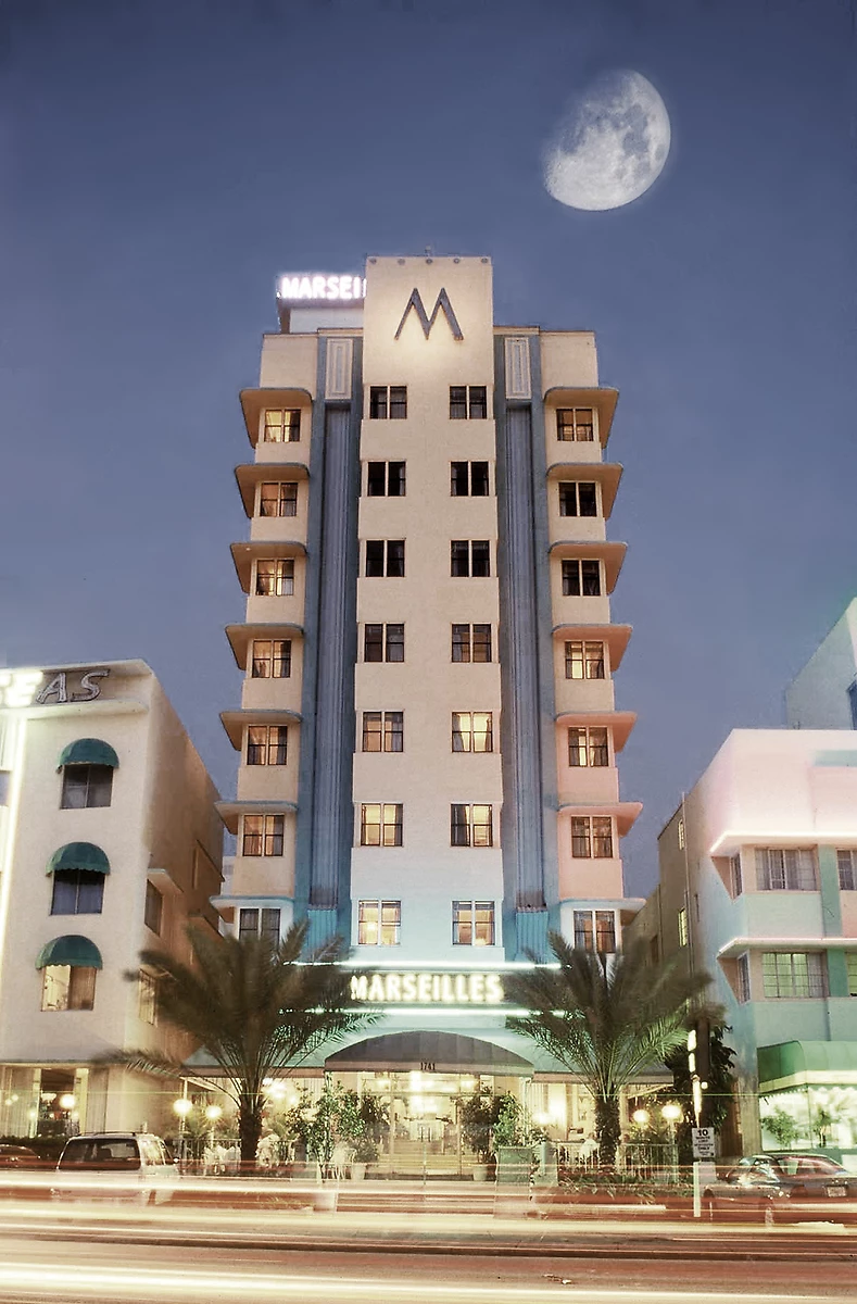 Vue extérieure, Hotel Marseilles, Miami, Floride, Etats Unis