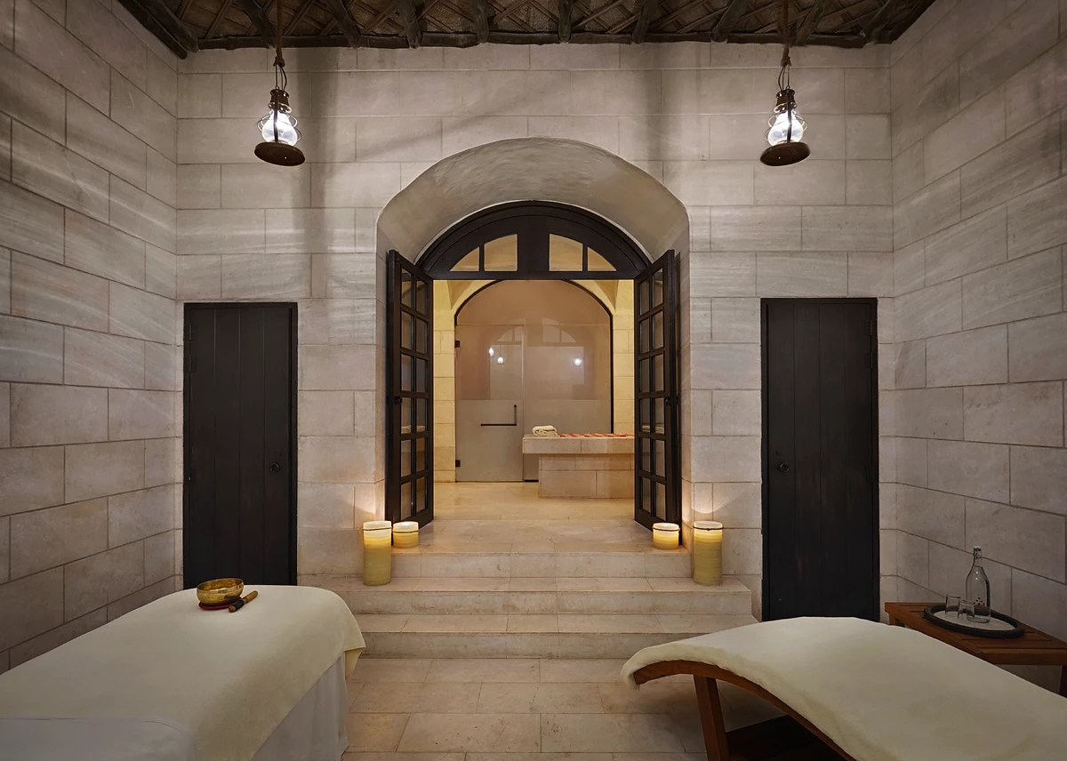 Salle de soins du hammam, spa de l'hôtel, Six Senses Zighy Bay