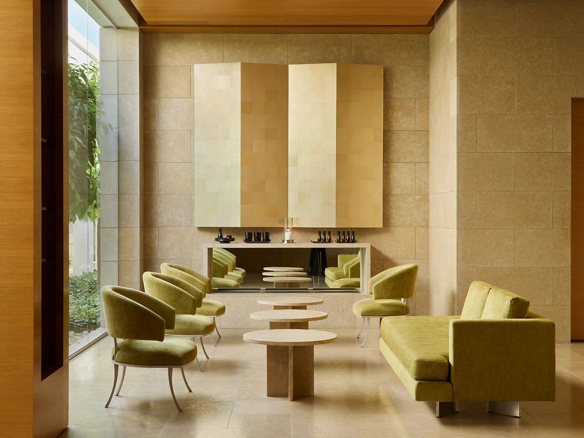 Salle d'attente, spa de l'hôtel, Amanzoe