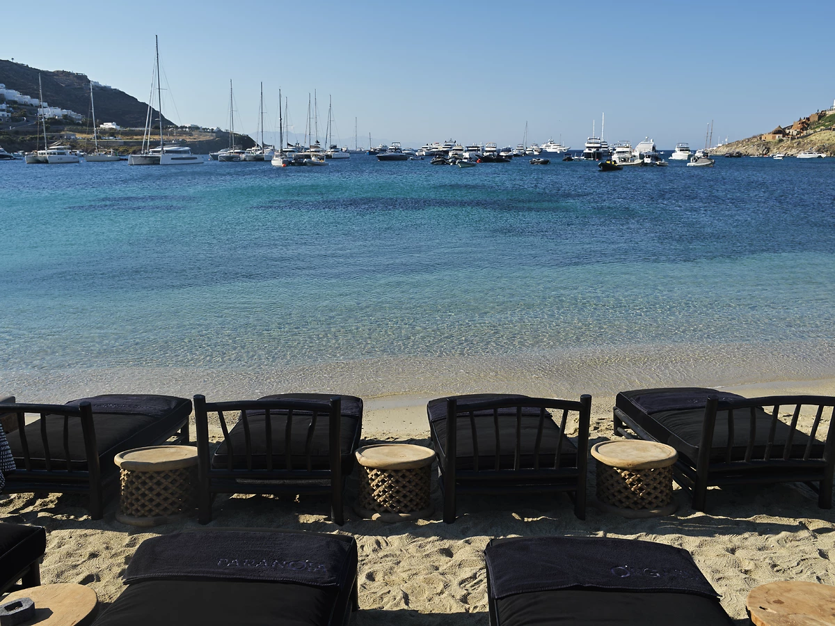 Plage privée, Myconian O, Mykonos, Grèc