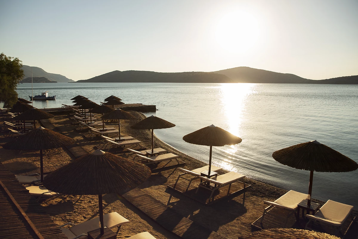 Plage de l'hôtel, hôtel Domes Aulūs Elounda, Curio Collection