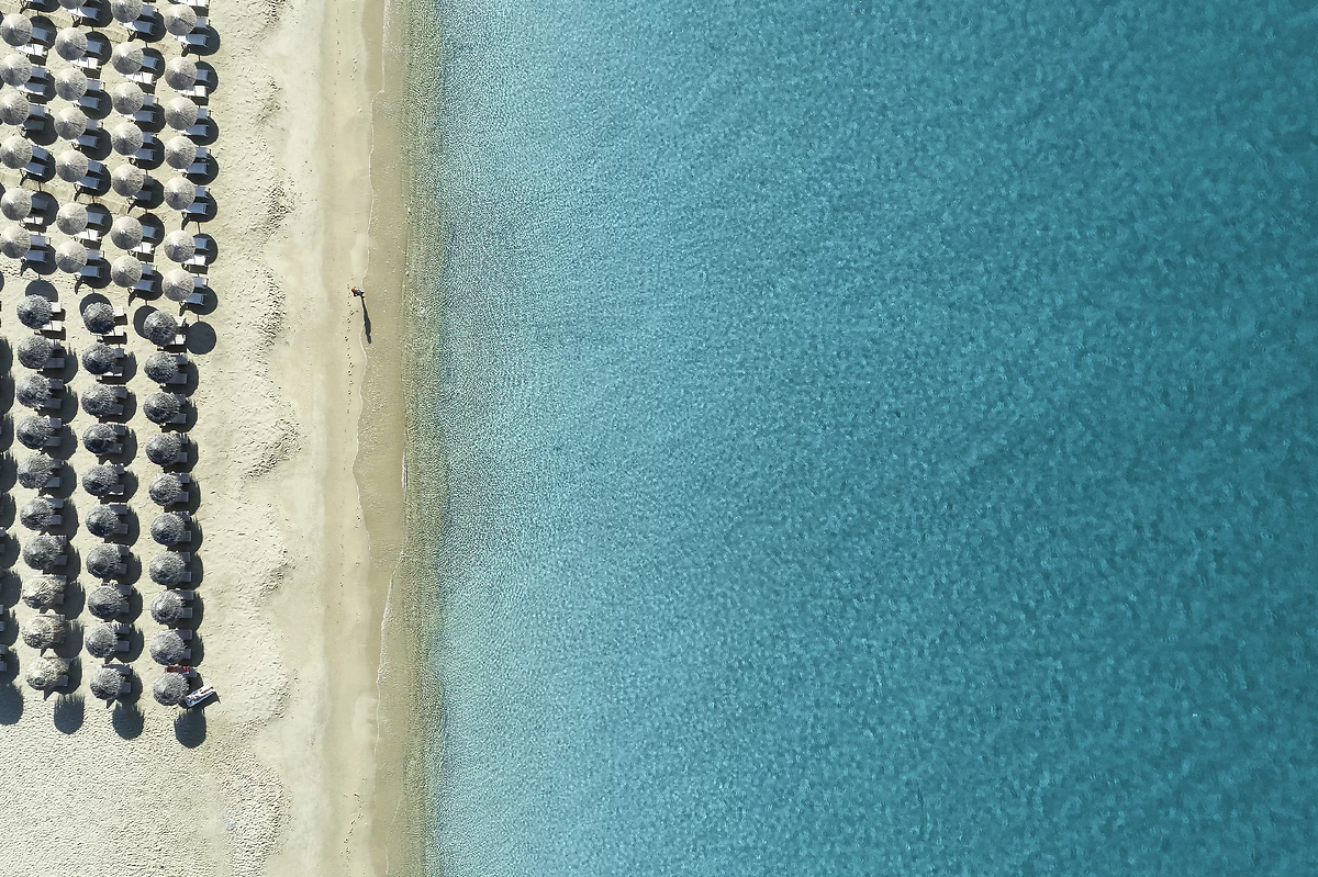 Vue aérienne de la plage de l'hôtel, Lagos Mare Boutique Hotel