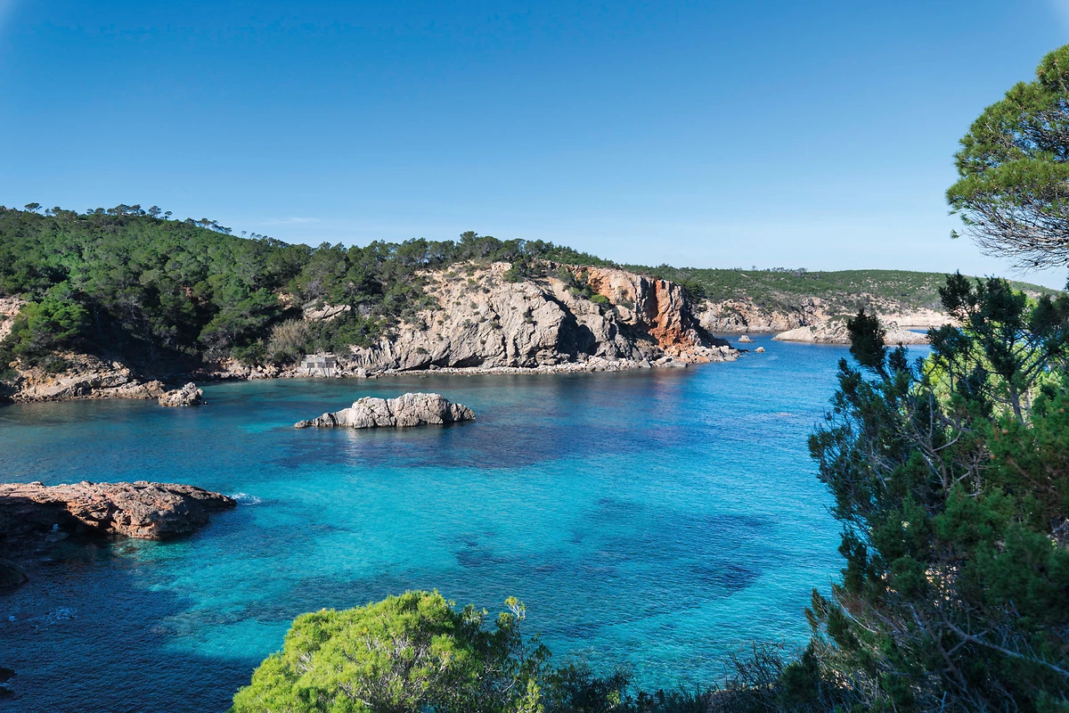 Baie de Xarraca à proximité de l'hôtel, hôtel Six Senses Ibiza
