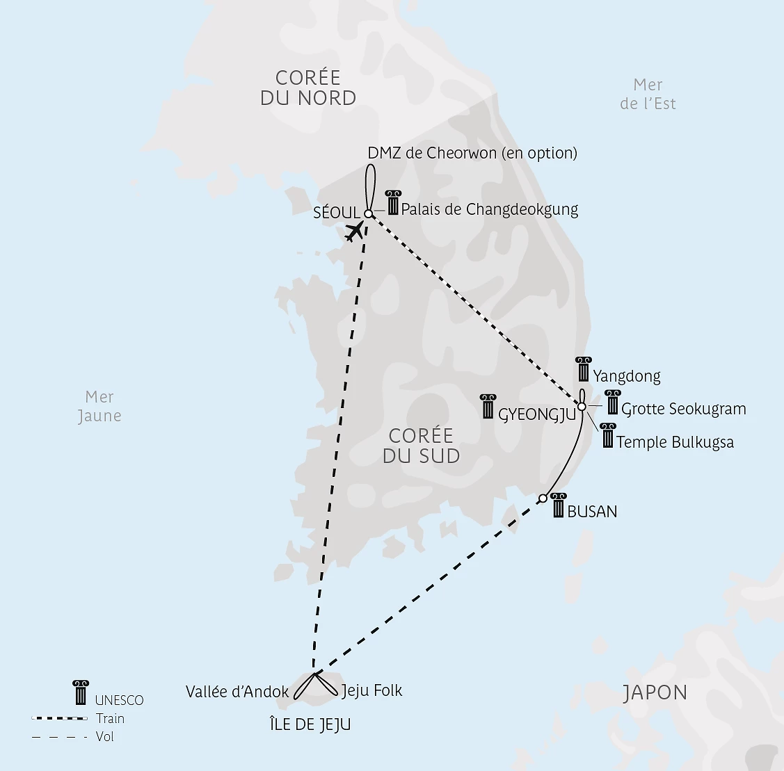 Carte Couleurs de Corée du Sud