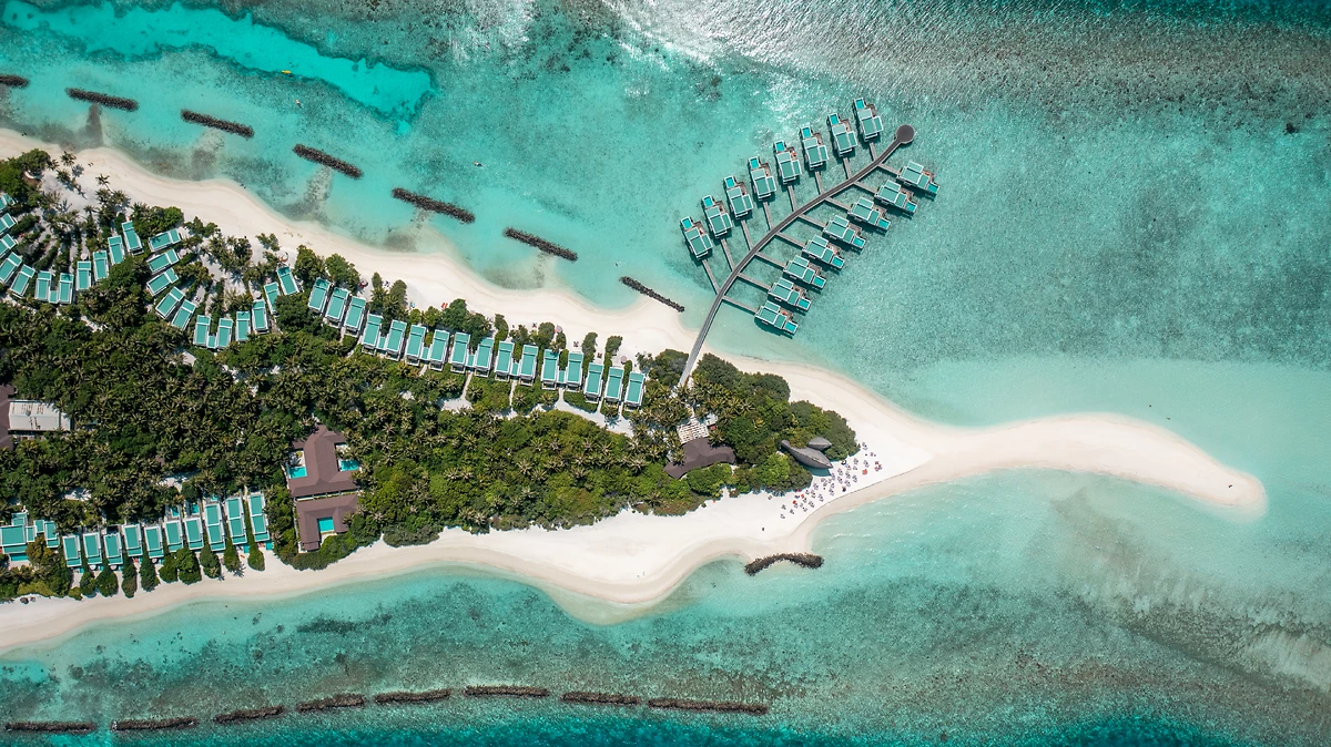 Vue aérienne, Dhigali Maldives, Maldives