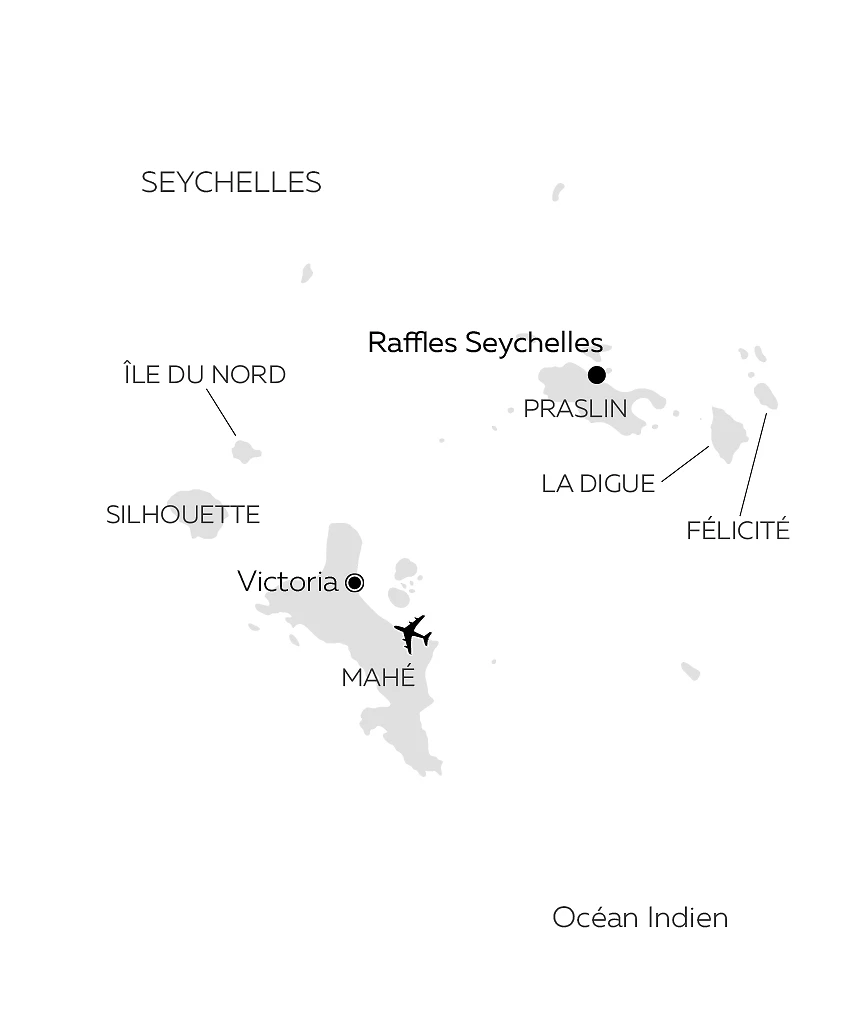 Carte Raffles Seychelles