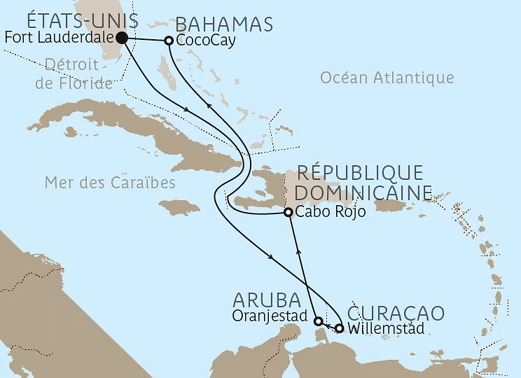 Carte Le sud caribéen