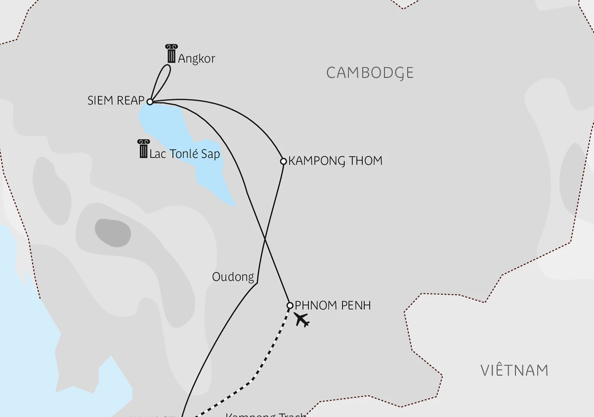 Carte Cambodge majestueux et attachant en privé 2026