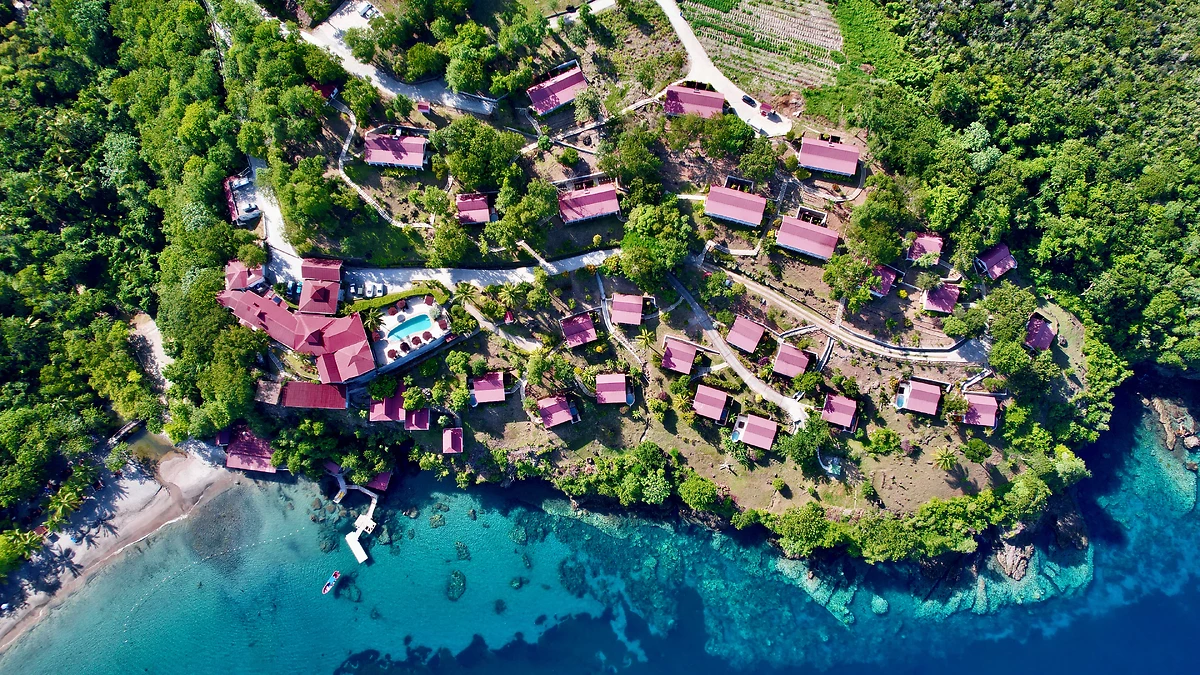 Vue aérienne, Ti Kaye Resort, Sainte-Lucie