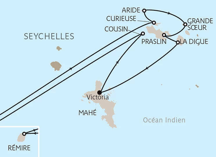 Carte L’essentiel des Seychelles