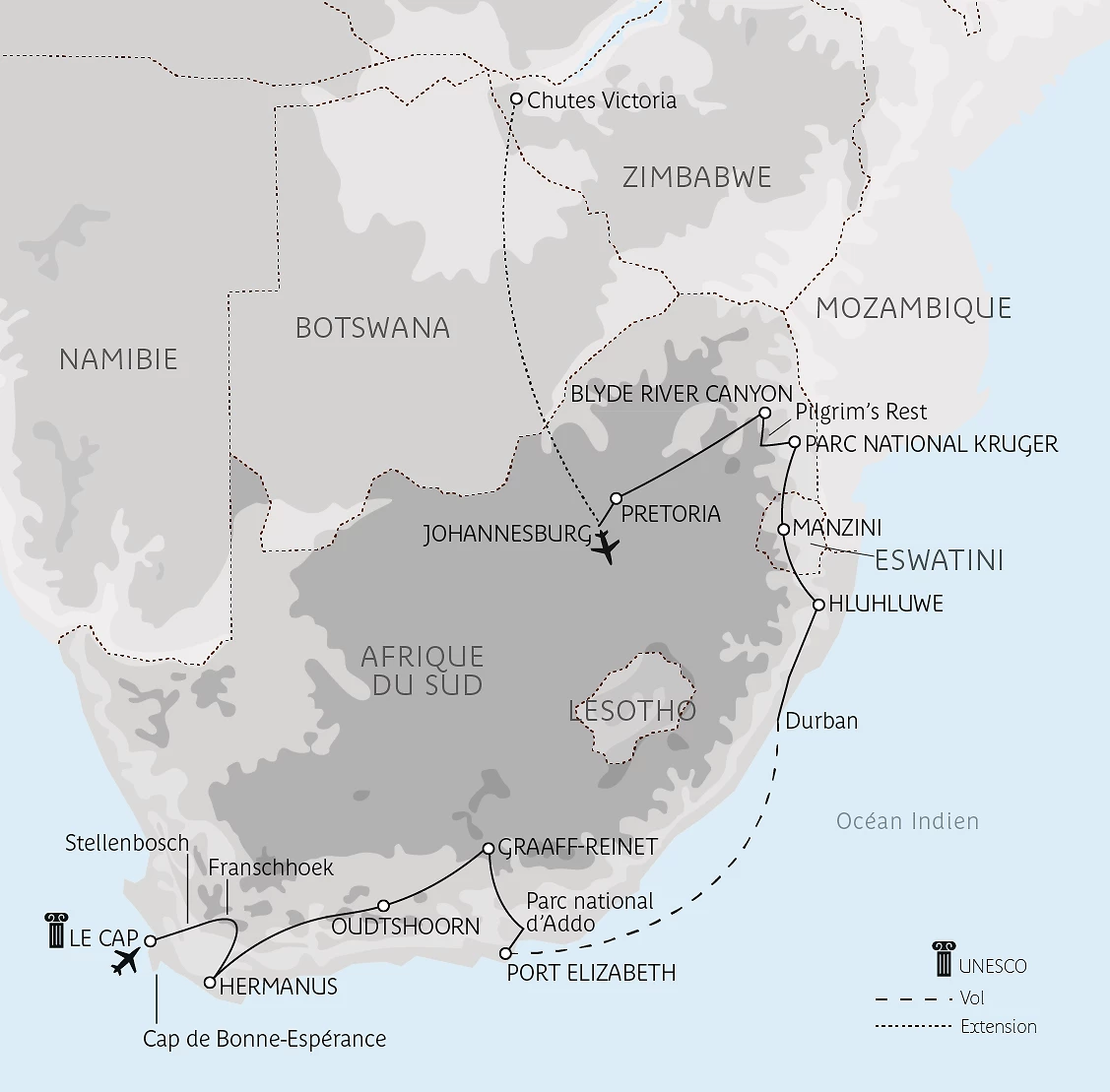 Carte L&rsquo;Afrique du Sud grand format