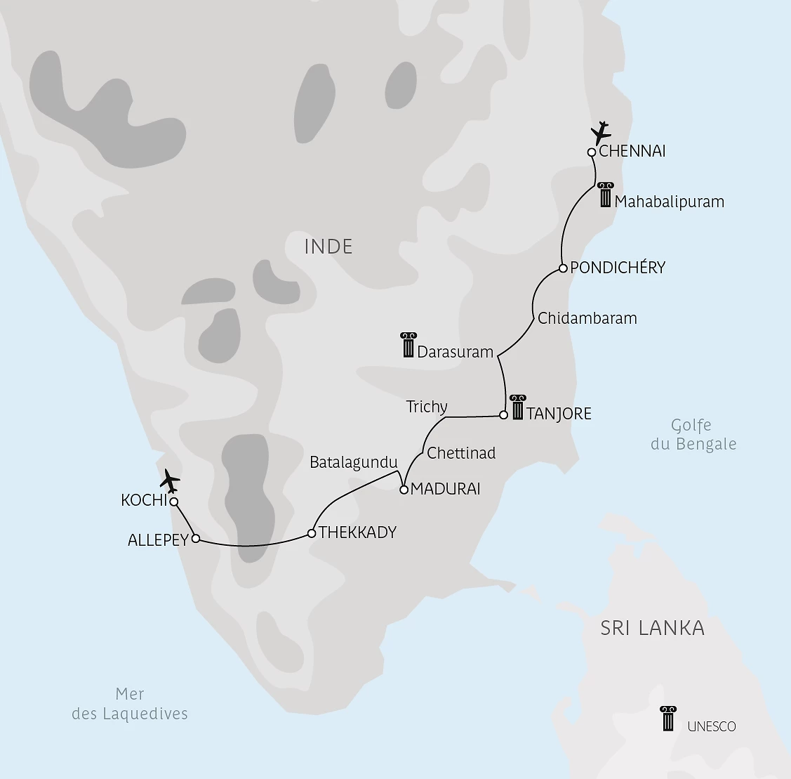 Carte Souvenirs d’Inde du Sud