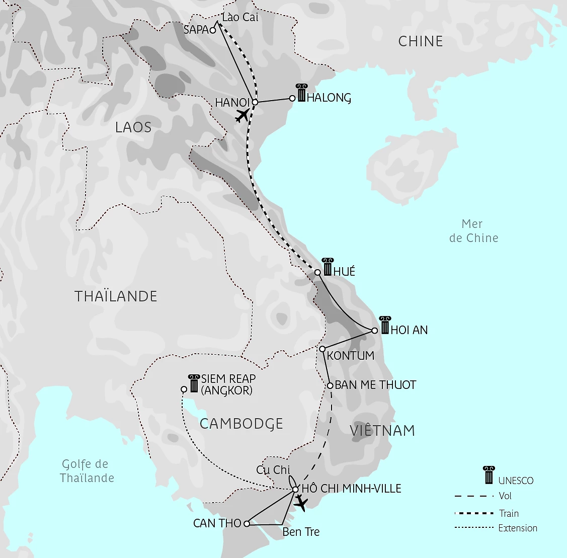 Carte Viêtnam secret en privé