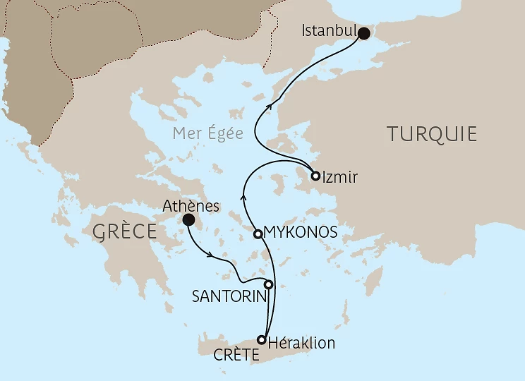 Carte Merveilles de Grèce et de Turquie