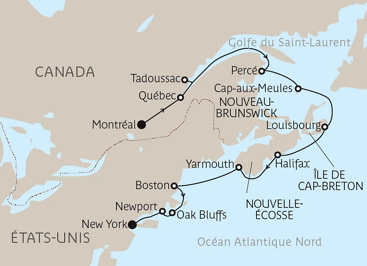 Carte De la Belle Province à Big Apple