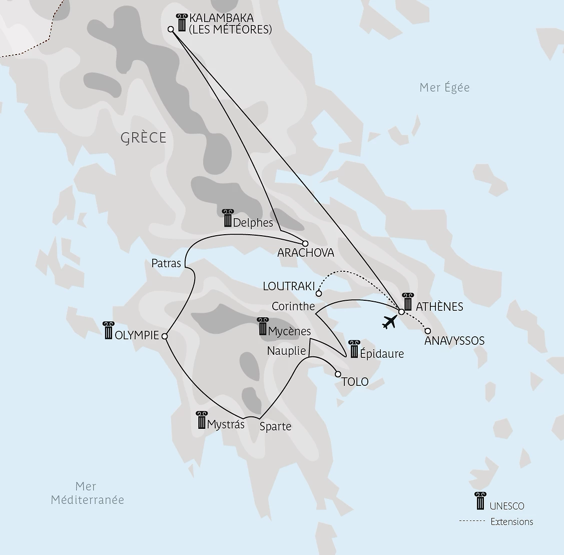 Carte Des vestiges et des dieux