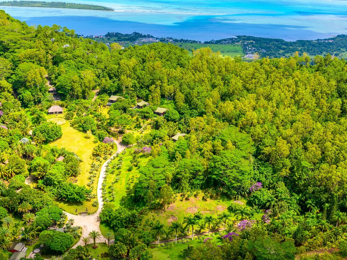 Vue aérienne du domaine, Lakaz Chamarel Exclusive Lodge, Maurice