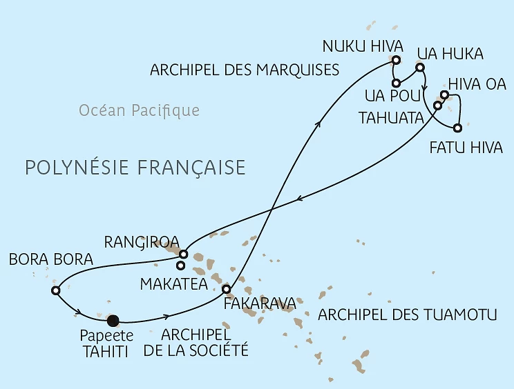 Carte Cap vers les Marquises