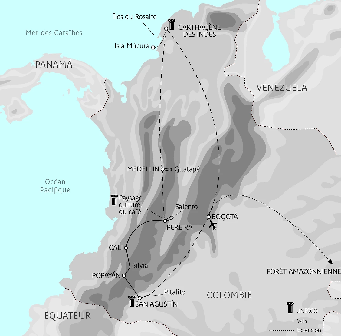 Carte Âges d’or de Colombie