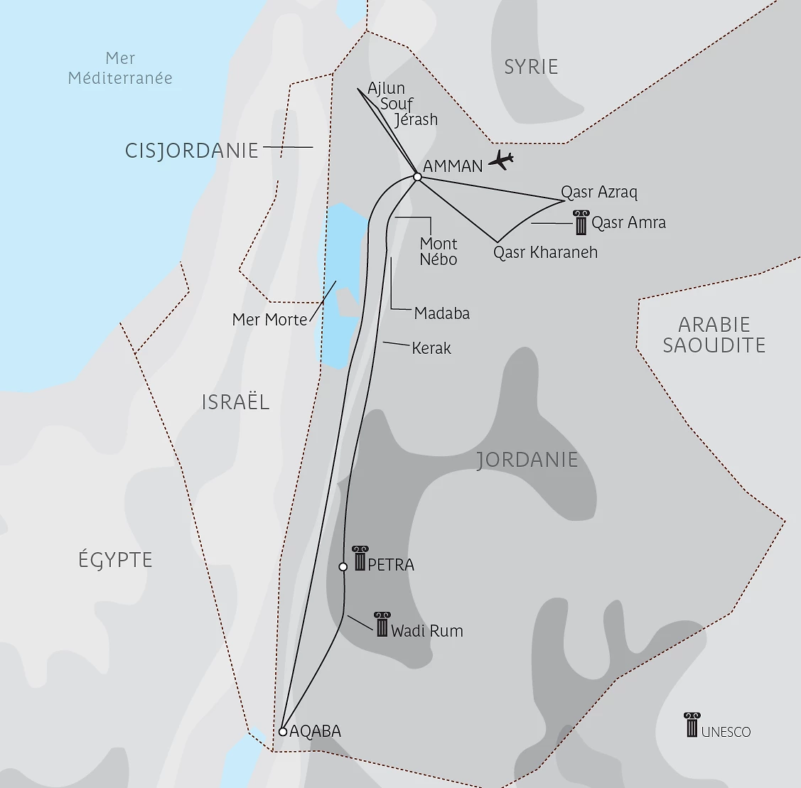 Carte Terres sacrées de Jordanie (7 nuits)