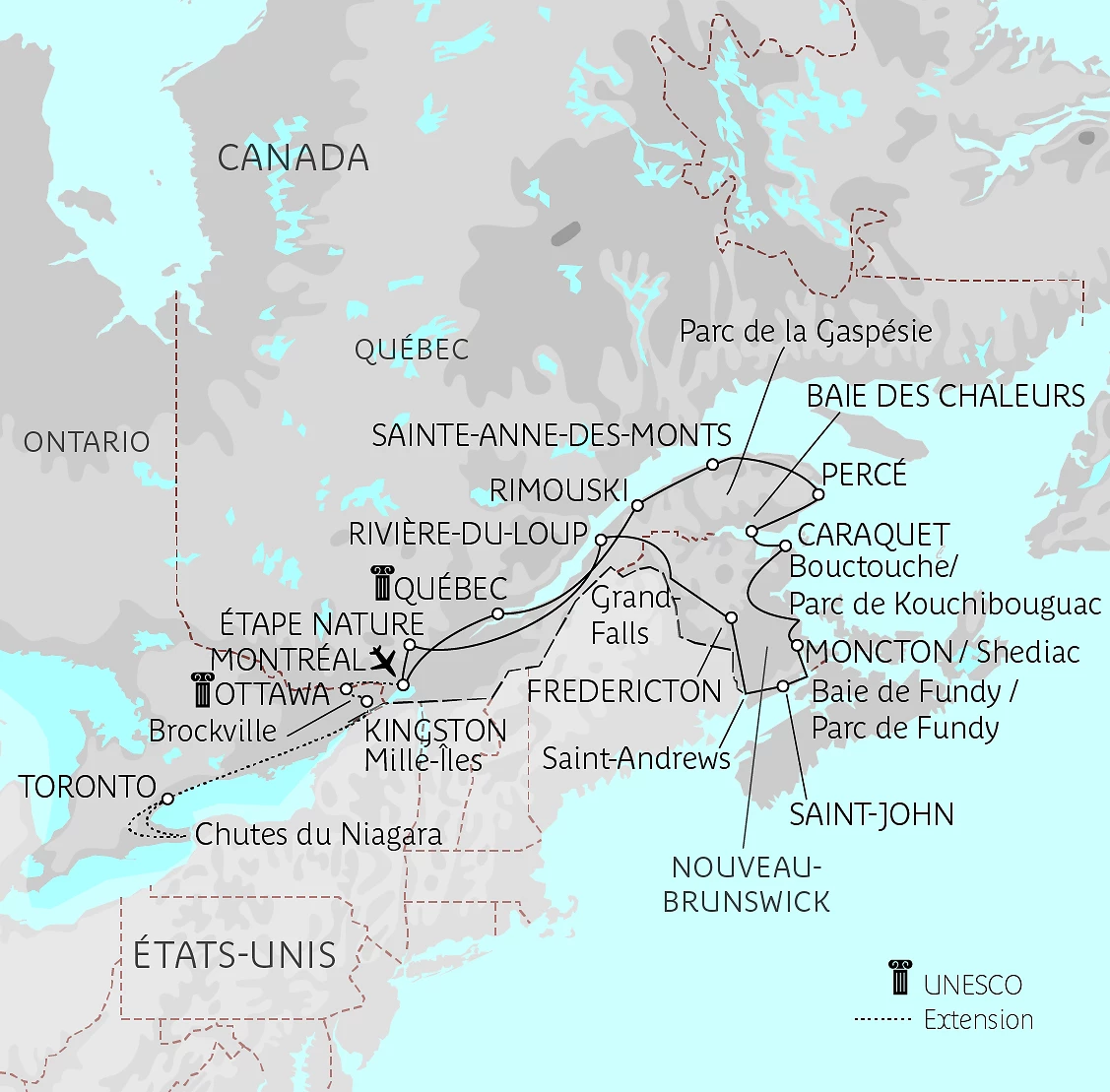 Carte Acadie & Gaspésie, l’Est authentique