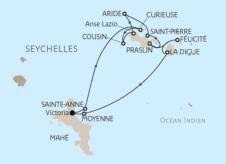 Carte Seychelles, le jardin d’Éden