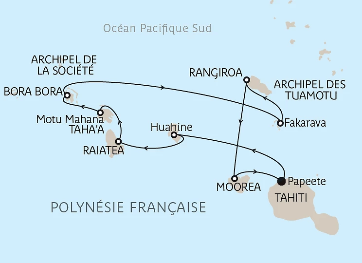 Carte Îles de la Société et des Tuamotu