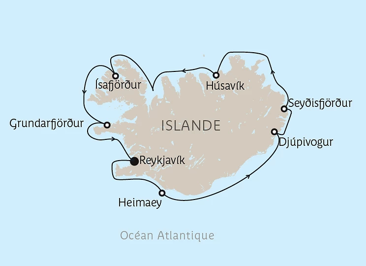 Carte Islande, Terre de feu et de glace