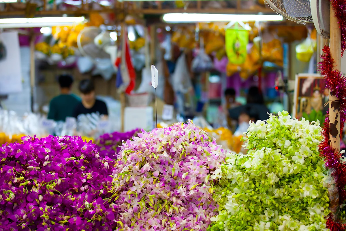 Marché aux fleurs Pak Khlong Talat, Bangkok, Thaïlande