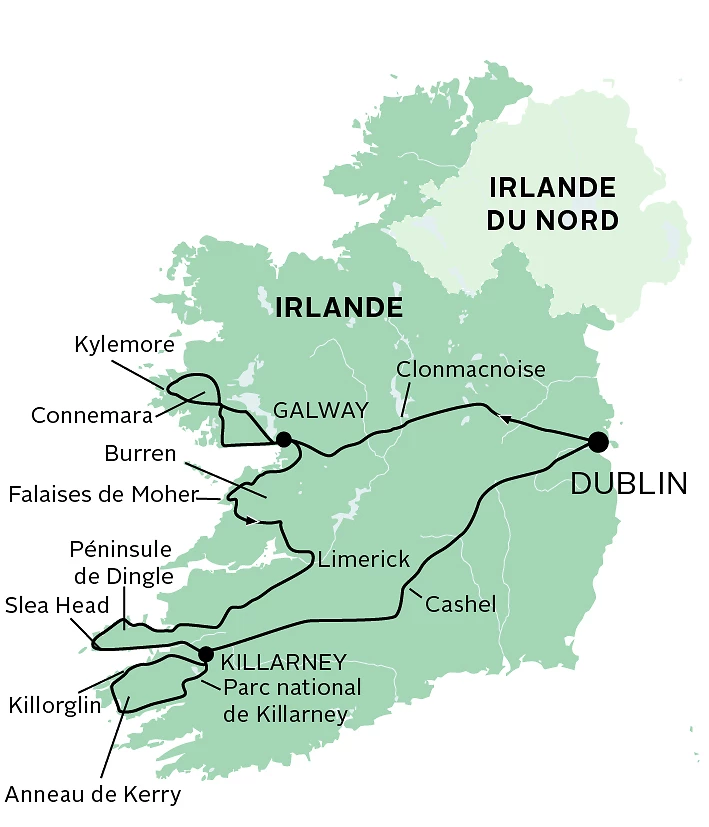 Carte L’essentiel de l’Irlande