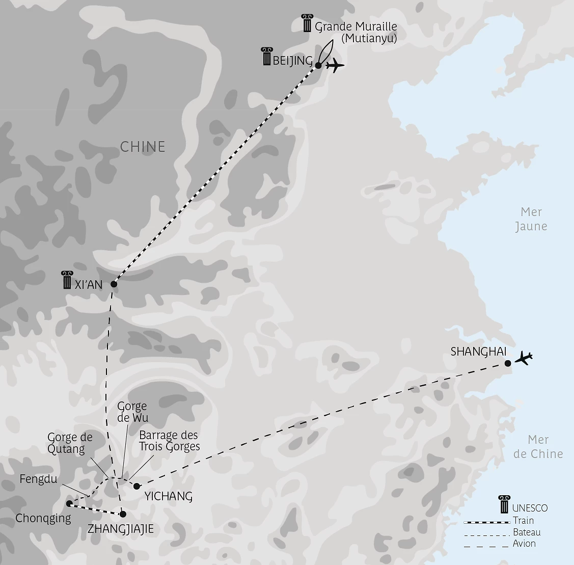 Carte Des murailles impériales aux rives du Yangtsé en privé