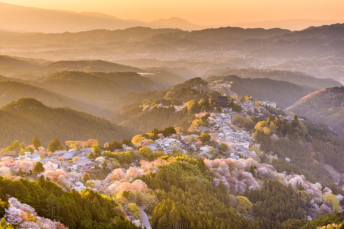 Paysage printanier à Yoshinoyama, Nara