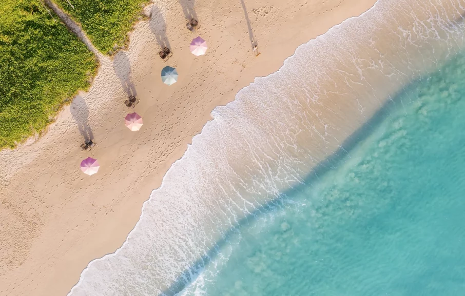 Vue aérienne d'une plage, Phuket, Thaïlande
