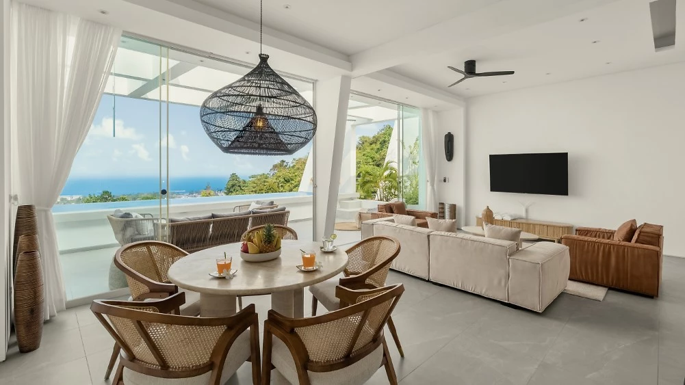 Salon et salle à manger, Villa 3 chambres - Koh Samui, Thaïlande