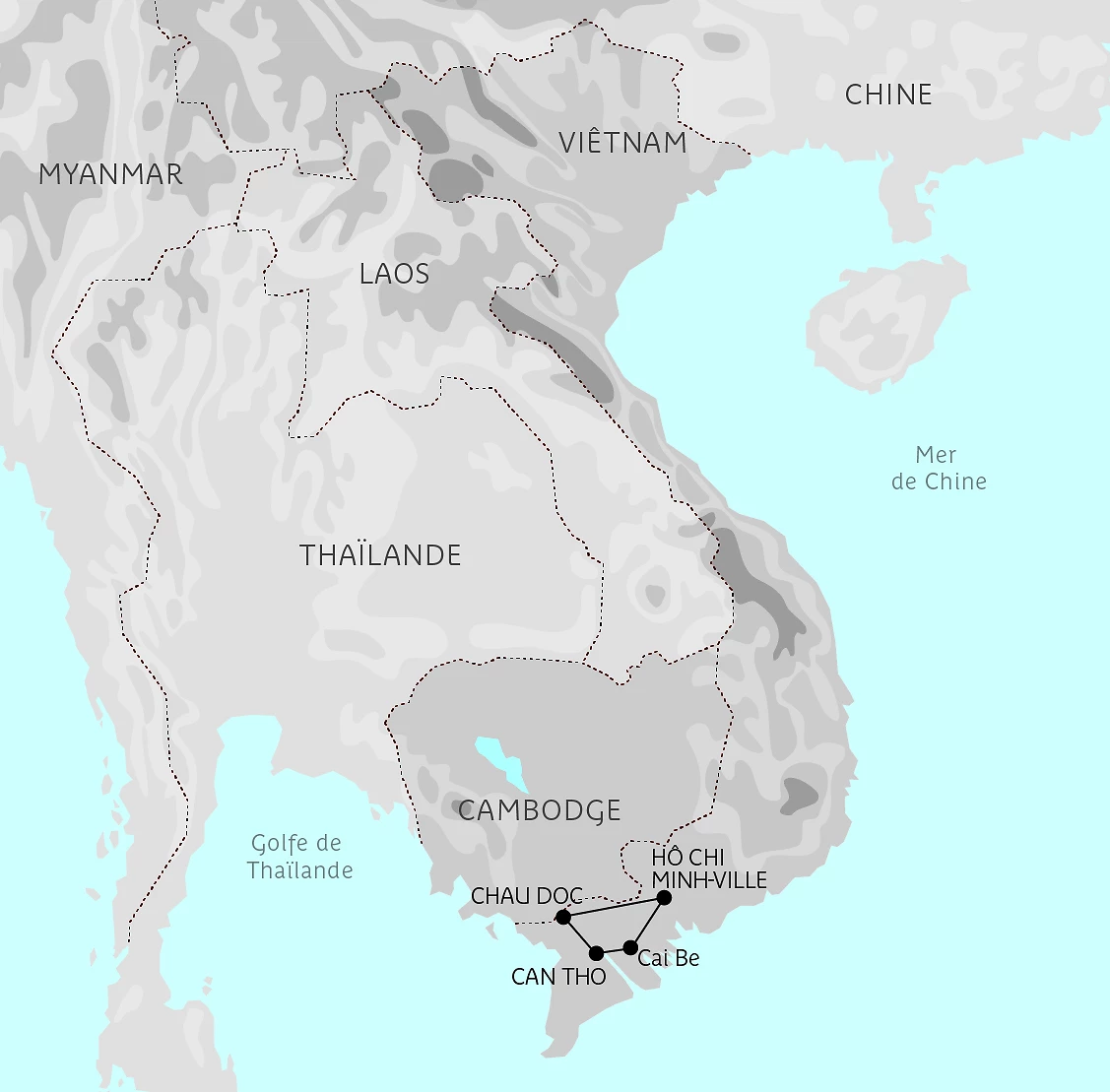 Carte Delta du Mékong