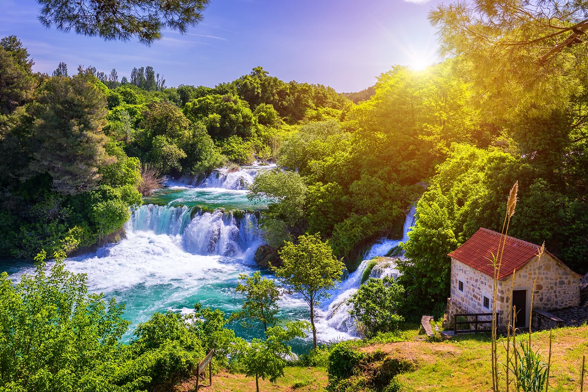 Cascades, parc national de Krka, Dalmatie, Croatie