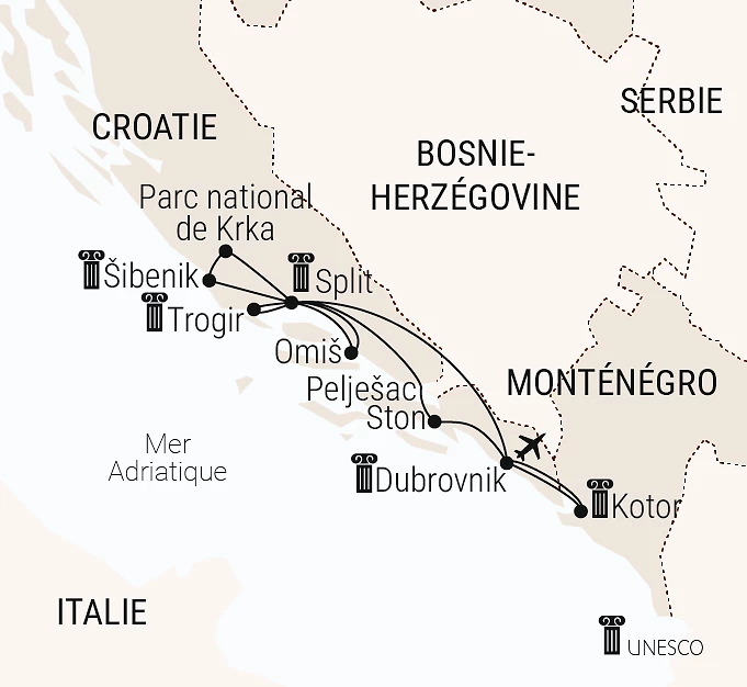 Carte La côte dalmate